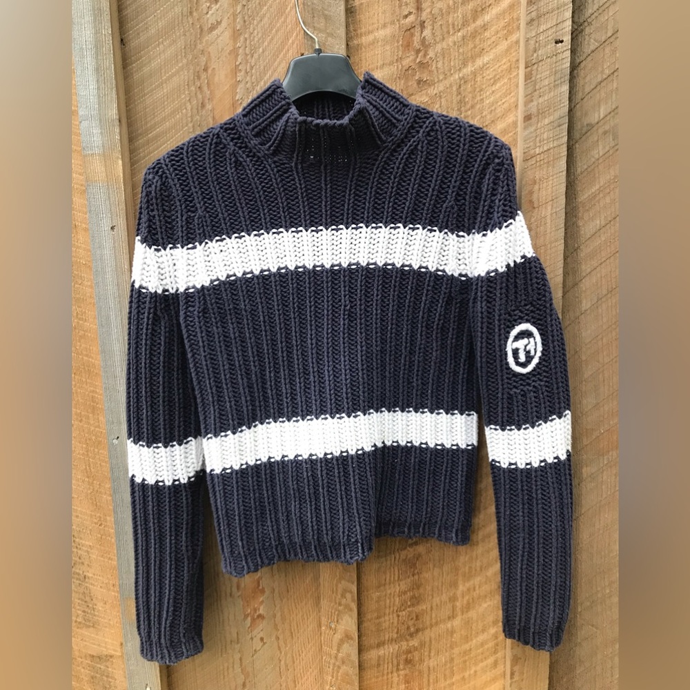 Tommy Hilfiger Navy Blue Mock Neck Sweater